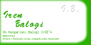 iren balogi business card